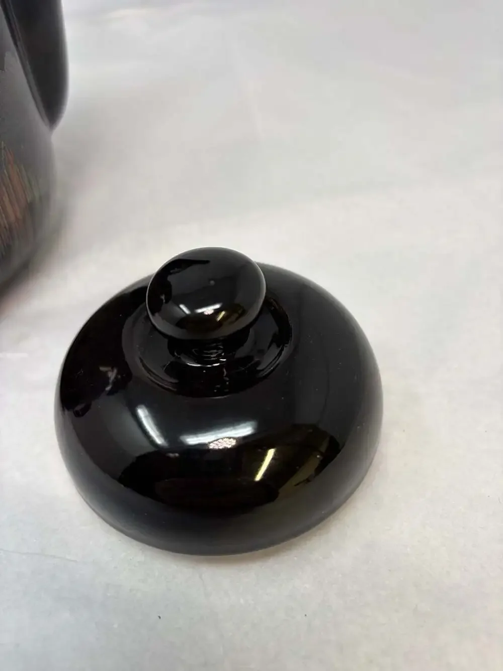 Vintage Arabia Finland Aurora Borealis Black Ceramic Teapot by Inkeri Leivo